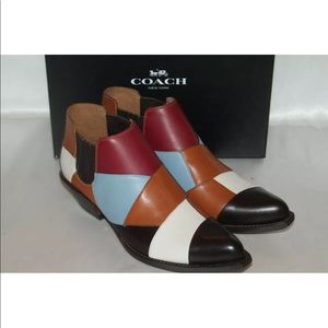 New! In box! Coach bandit patchwork leather boots